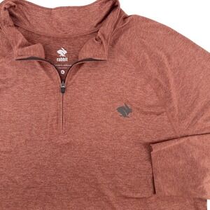 Rabbit Running Men's XL Red EZ Zip 2.0 Long Sleeve 1/4 Zip Athletic Pullover